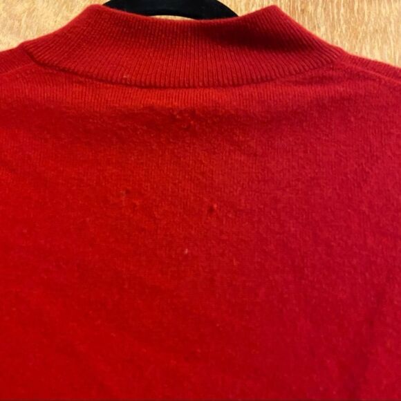 Charter Club 100% Cashmere Red Turtleneck Christmas Sweater - Picture 11 of 12